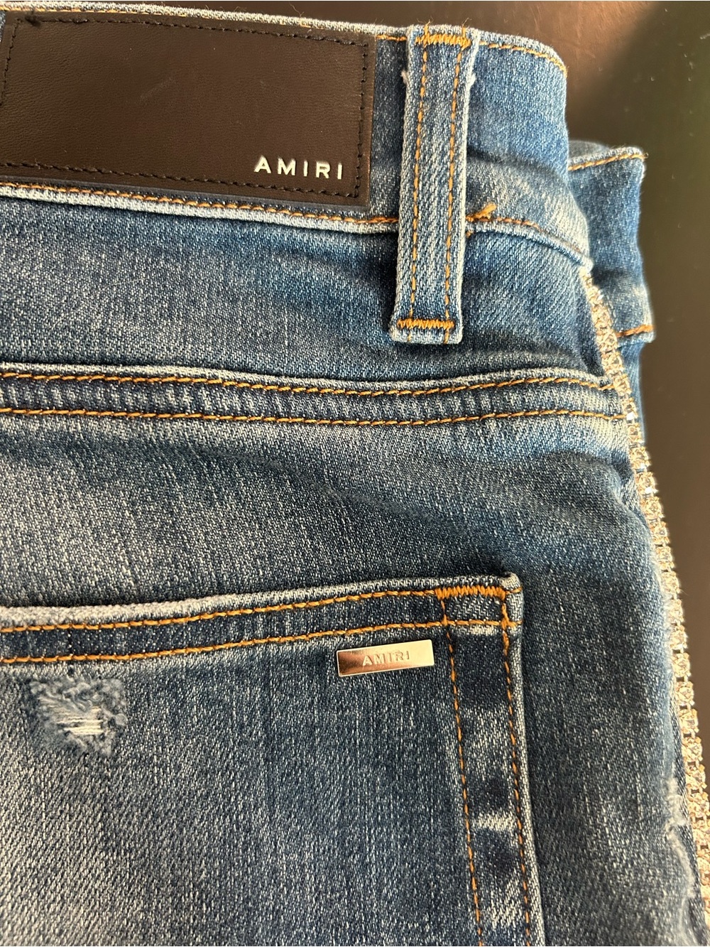 AMIRI slim-fit crystal track denim jeans - Picture 6 of 6